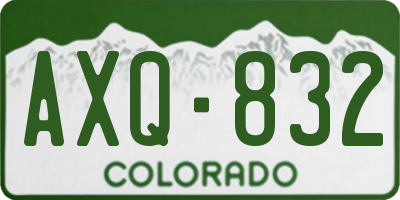 CO license plate AXQ832