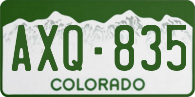 CO license plate AXQ835
