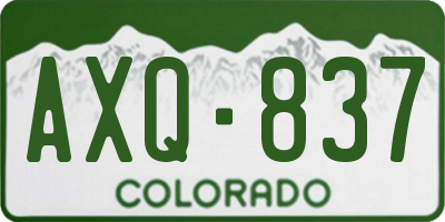 CO license plate AXQ837