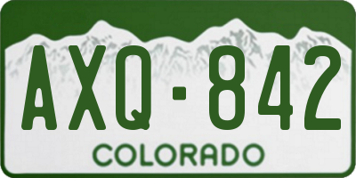 CO license plate AXQ842
