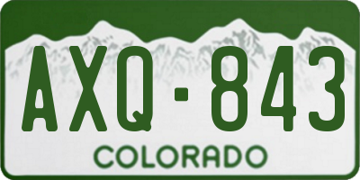 CO license plate AXQ843