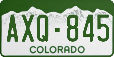 CO license plate AXQ845