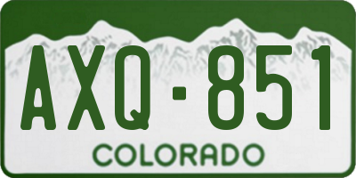 CO license plate AXQ851