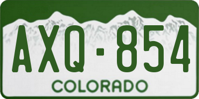 CO license plate AXQ854