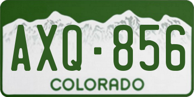 CO license plate AXQ856