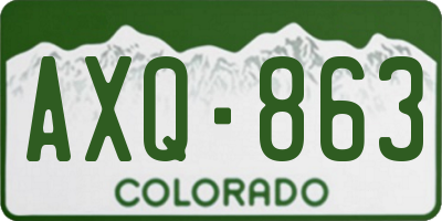 CO license plate AXQ863