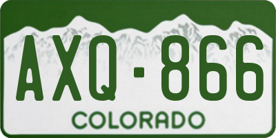 CO license plate AXQ866
