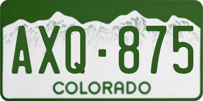 CO license plate AXQ875