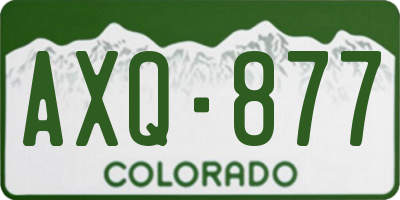 CO license plate AXQ877