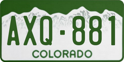 CO license plate AXQ881