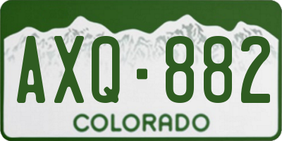 CO license plate AXQ882
