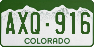 CO license plate AXQ916