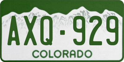 CO license plate AXQ929