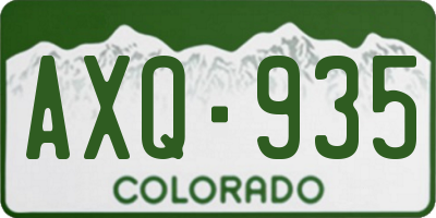 CO license plate AXQ935