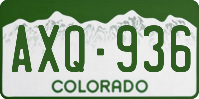 CO license plate AXQ936