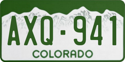 CO license plate AXQ941