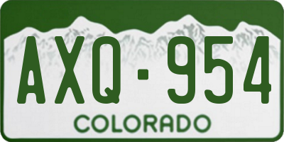 CO license plate AXQ954