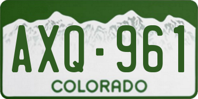 CO license plate AXQ961