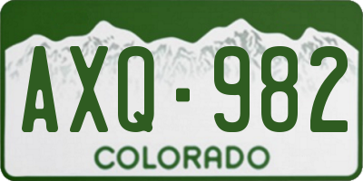 CO license plate AXQ982