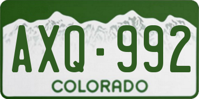 CO license plate AXQ992