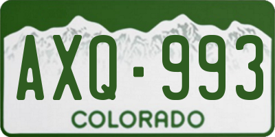 CO license plate AXQ993