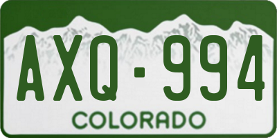 CO license plate AXQ994