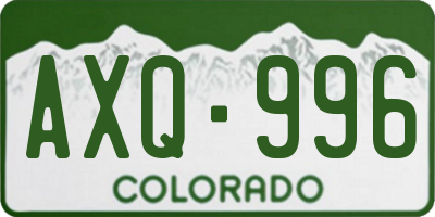 CO license plate AXQ996