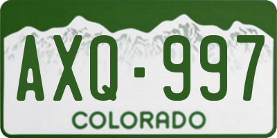 CO license plate AXQ997
