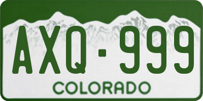 CO license plate AXQ999