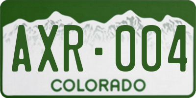 CO license plate AXR004