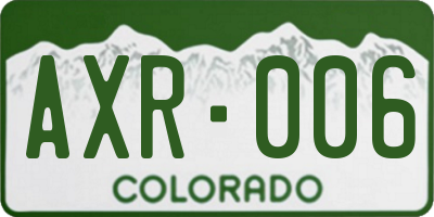 CO license plate AXR006