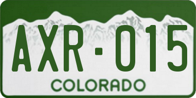 CO license plate AXR015