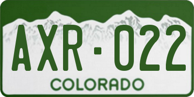 CO license plate AXR022