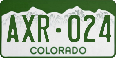 CO license plate AXR024