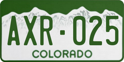 CO license plate AXR025
