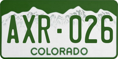 CO license plate AXR026