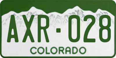 CO license plate AXR028