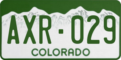 CO license plate AXR029