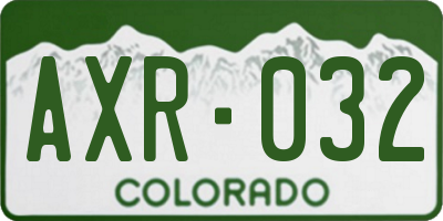CO license plate AXR032