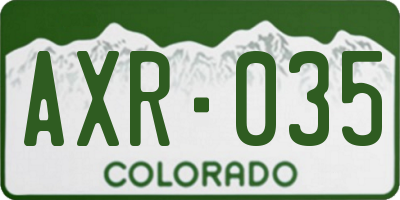 CO license plate AXR035