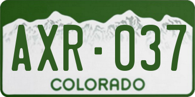 CO license plate AXR037