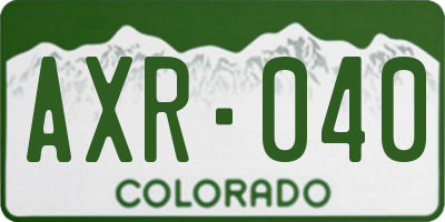 CO license plate AXR040