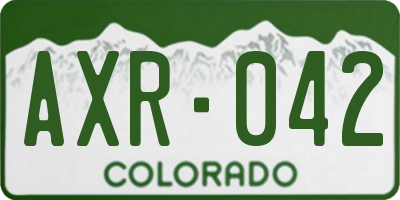 CO license plate AXR042