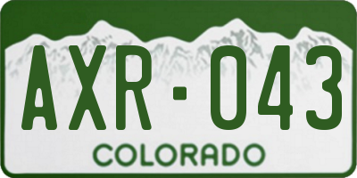CO license plate AXR043