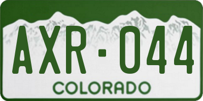 CO license plate AXR044