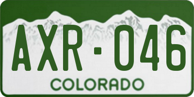 CO license plate AXR046