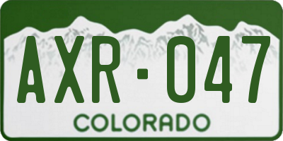 CO license plate AXR047