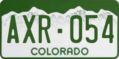 CO license plate AXR054