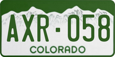 CO license plate AXR058
