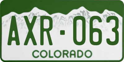 CO license plate AXR063